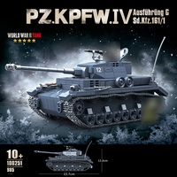 Vente en gros de 985 briques de construction pour enfants, jouets DIY, OEM ODM, modèles classiques de chars allemands Panzer VI, blocs de construction