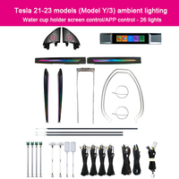 Lumière ambiante colorée RVB de voiture SJC adaptée à la Tesla modèle Y LED gravée au laser Symphony Rhythm Lights modèle 3 contrôle d'écran