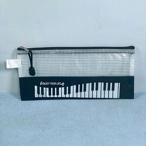 Bolsa de malla creativa con diseño de teclado de piano para material escolar, bolsa de archivo, bolsa de clasificación para estudiantes, bolsa impermeable con cremallera para billetes - Product Image 3