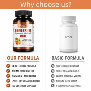 Wholesale Shecome Berberine <b>Supplement</b> Manufacturer Cinnamon Milk Thistle Promotes <b>Liver</b> Function Gut Health Berberine Capsules - Product Image 4