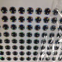 3mm 4mm 5mm 6mm 7mm 8mm Yeux de leurre de poisson de montage de mouches Yeux de gabarit holographique Autocollants Leurre réaliste Yeux de pêche 3d