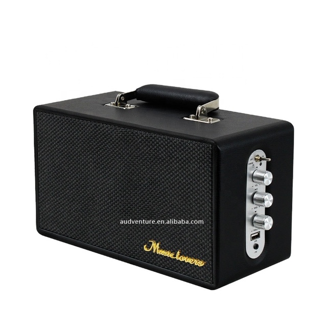 Factory Hot-selling Outdoors Portable USB for Speaker with PU Leather & Aluminum Alloy