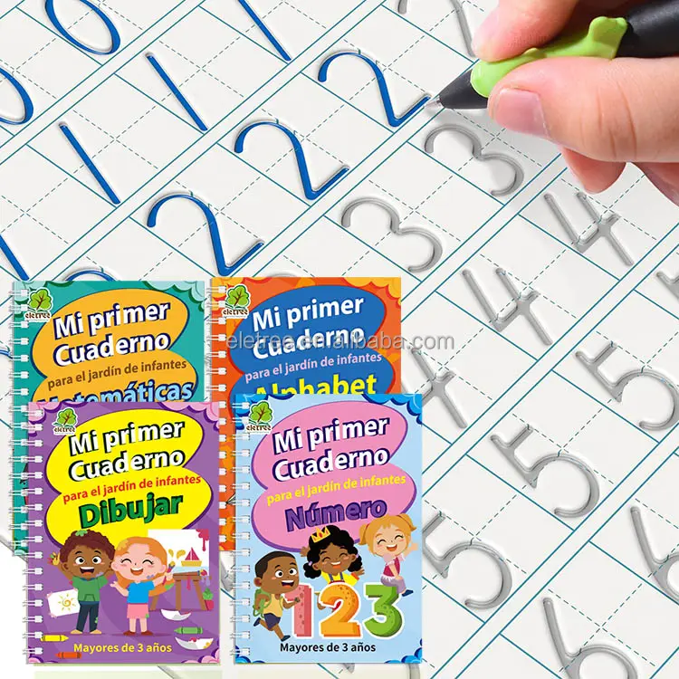 Kleuterschool Leren Magische Boeken Libros Para Kleurstof Kinderen Traceren Werkboek Met Uitwisbare Pen Controle