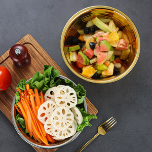Stainless Steel Salad Bowl Gold Plated Creative Design For Party Hotel Use 151 - Product Image 2