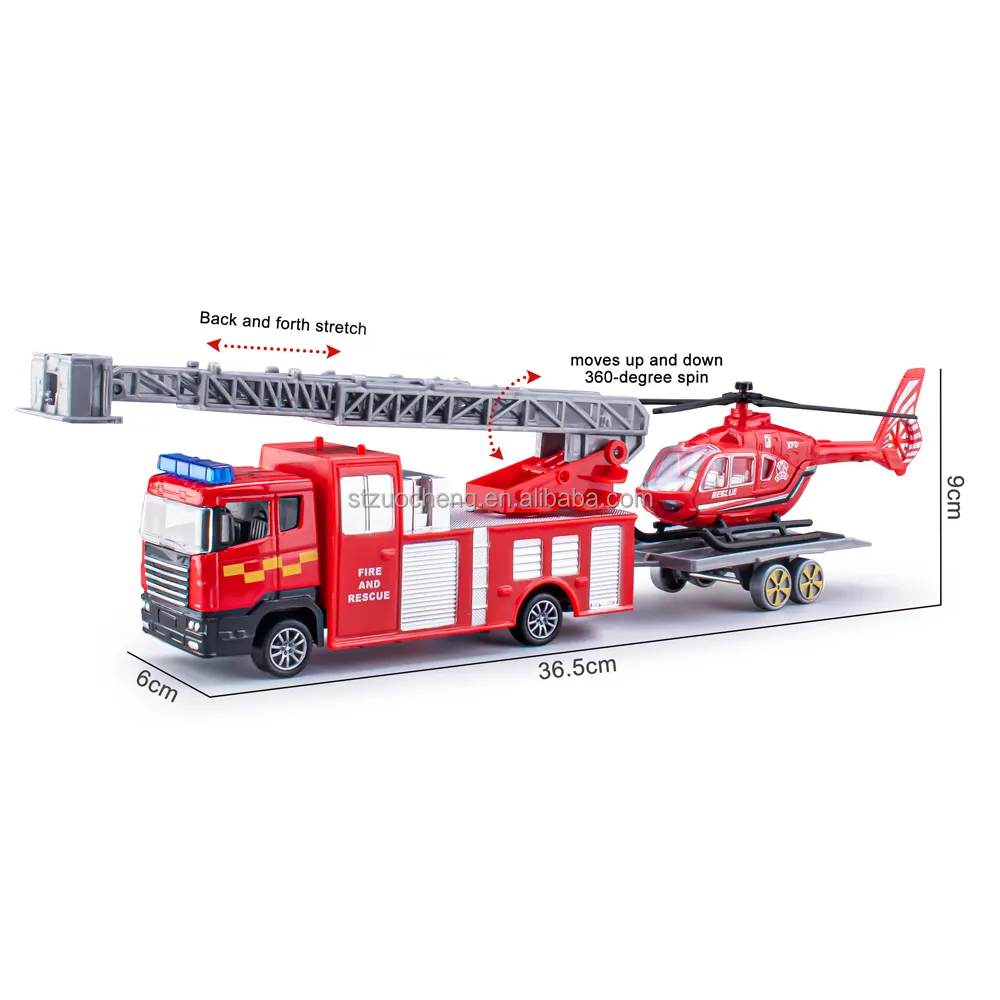 Novo Design modelo diecast água petroleiro carro brinquedo caravana caminhão caminhão de bombeiros helicóptero brinquedo conjunto
