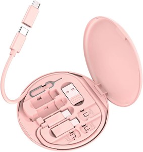 6 Trong 1 Hộp Vòng Tròn Đa <span class=keywords><strong>Mini</strong></span> <span class=keywords><strong>USB</strong></span> C Sạc Và Cáp Dữ Liệu Lưu Trữ Set 60W 6-In-1 <span class=keywords><strong>USB</strong></span> Sạc Adapter Cable Kit Xách Tay - Product Image 1