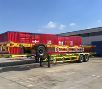 Truk Trailer Pabrik Shandong Cina 2-Axle 3-Axle 40-60 Ton Gooseneck Skeleton Container Semi-Trailer untuk Dijual