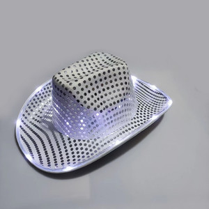 Chapeaux de cowboy unisexes Madeshine YF-633 LED lumineux pour fêtes de Noël, pub, carnaval, réveillon du Nouvel An – Vente en gros - Product Image 4