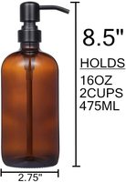 Distributeur de savon en mousse d'ambre, bouteille avec pompe en acier inoxydable, Lotion en verre, 480ml, 16oz, 10 pièces