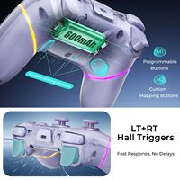 Manette de jeu sans fil avec double coque, joystick et gâchettes à effet Hall, éclairage RGB pour Switch/Switch 2/PC/Android/iOS/Tesla EV