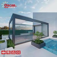 Gazebo extérieur en aluminium 10x12 pieds avec rideaux latéraux et moustiquaire, pergola rétractable 3x4m