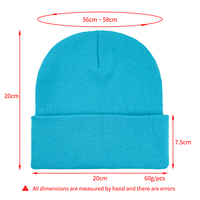 Gorros Beanie de 60 Colores Unisex con Logotipo Bordado Personalizado, Gorro de Punto Sólido con Logo Personalizado, Gorro de Invierno Cálido de Acrílico con Dobladillo
