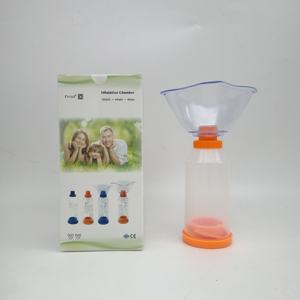 FFOG S10201 <span class=keywords><strong>Masque</strong></span> pour enfant <span class=keywords><strong>avec</strong></span> <span class=keywords><strong>chambre</strong></span> de dosage à valve, jetable, en silicone antistatique, orange, certifié CE - Product Image 2