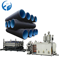 Ligne de production de tuyaux ondulés à double paroi en plastique PE PP PU PVC à grande vitesse, fabricant de machines de fabrication de tuyaux de drainage