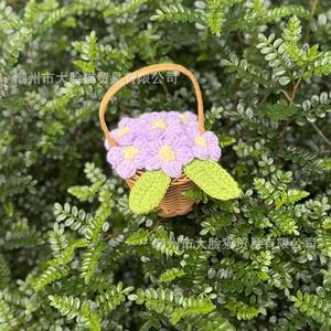 Mini sac à main en forme de panier de fleurs, 5 pouces, artisanat en fil fait main, cadeau pour les enseignants - Product Image 4