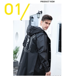 Impermeabile Classico Nero per Escursionismo e Arrampicata, Lungo e Personalizzabile in EVA Multifunzionale - Product Image 4