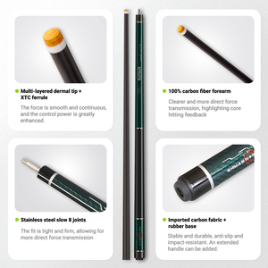 Queue de billard en fibre de carbone la plus vendue en stock 2026 - Queue professionnelle de billard et de snooker, fût à faible déviation, conception 2-en-1 pour le <span class=keywords><strong>break</strong></span> et le jump - Product Image 3