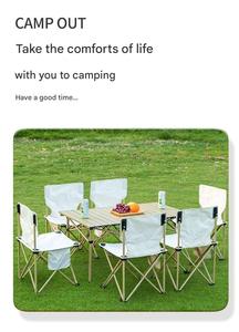 Modern Stainless Steel Folding Metal <b>Table</b> Square 2-Seater Wholesale <b>Portable</b> Outdoor Camping <b>Picnic</b> Roll Furniture Stylish Outd - Product Image 2