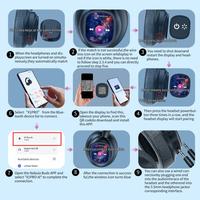 Casque intelligent AI X1 Pro avec ANC, écran de traduction IA, autonomie de 30h, étanchéité IP65, en métal et cuir, circum-auriculaire, pour téléphone portable