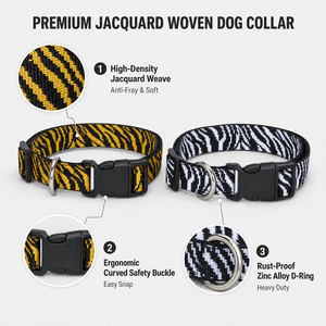 Collar para Perro con Logotipo Personalizado, OEM ODM, Tejido Jacquard, Ajustable, de Nailon, Reflectante, Resistente, Precio de Fábrica al por Mayor - Product Image 6
