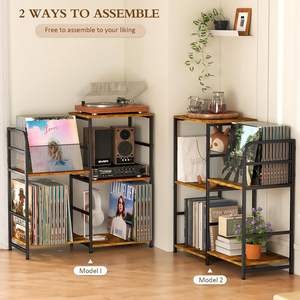 Support pratique pour tourne-disque <span class=keywords><strong>vinyle</strong></span> avec porte-<span class=keywords><strong>CD</strong></span> Armoire de table élégante pour les mélomanes pour le salon - Product Image 4