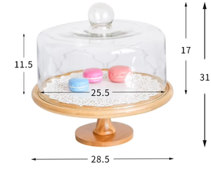 Présentoir à gâteaux <span class=keywords><strong>en</strong></span> <span class=keywords><strong>bois</strong></span> sur <span class=keywords><strong>pied</strong></span> avec couvercle <span class=keywords><strong>en</strong></span> <span class=keywords><strong>verre</strong></span>, idéal <span class=keywords><strong>pour</strong></span> la décoration et la présentation <span class=keywords><strong>de</strong></span> desserts – Vente <span class=keywords><strong>en</strong></span> gros usine - Product Image 2