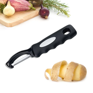 Petit éplucheur de fruits et légumes en acier inoxydable avec poignée confortable Accessoire d'outil de cuisine domestique en métal durable - Product Image 3