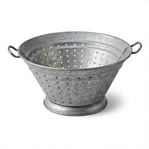 Metal Colander with Dual Handles Durable Strainer Kitchenware Tool Perfect For Washing Vegetables Fruits And Rice Straining - Product Image 1