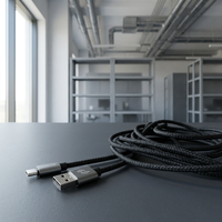 3M 3A Cable de carga rápida USB tipo C Datos en ángulo de 90 grados Chaqueta de nailon delgada plana para cámara de teléfono móvil y computadora