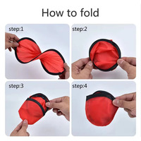 Op maat gemaakte logo bedrukte polyester ronde vouwbare handwaaier flexibele opvouwbare vliegende schijf waaier met opbergtasje