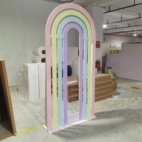HY Pvc akrilik pelangi lengkungan bayi acara pesta ulang tahun dekorasi latar belakang