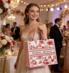 Fashion Reusable Wholesale Accompaniment <strong>Bags</strong> Vintage Floral Concealed <strong>Buckle</strong> Gift Custom Canvas Tote <strong>Bags</strong> - Product Image 3