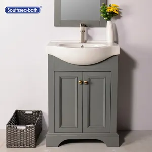 24 inç küçük meşe avrupa tarzı banyo vanity