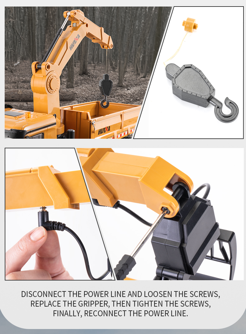 Huina 1538 Alloy RC Engineering Dump Truck with 26CH Crane
