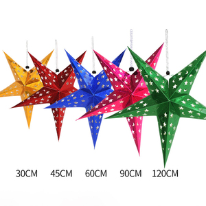 Décoration de Noël <span class=keywords><strong>en</strong></span> papier étoile 3D ajourée au laser, pendentif étoile, imperméable, écologique, pour les fêtes de mariage <span class=keywords><strong>en</strong></span> intérieur/extérieur - Product Image 6