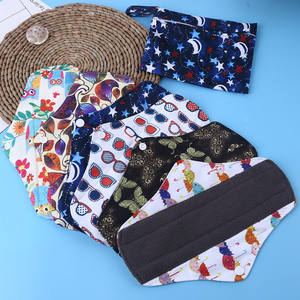 Pembalut Wanita Ukuran Sedang Dapat Digunakan Kembali untuk Perempuan Grosir Kustom Arang Bambu Kain Cuci Ulang Bantalan Menstruasi - Product Image 3