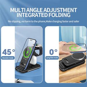 ที่ชาร์จไร้สาย Qi 2.2 4 in 1 แบบพับได้ สำหรับ Samsung Xiaomi Iphone 15 Pro Max พร้อมแท่นชาร์จ - Product Image 6