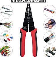 Pince à dénuder et à sertir haute précision 8 pouces, 3 en 1 (dénudage de fils/coupe de câbles/sertissage de bornes), avec échelle de marquage multi-AWG