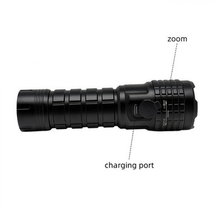 550 lumen tuần tra có thể sạc lại chiến thuật đèn pin Đỏ Laser <span class=keywords><strong>Torch</strong></span> an ninh nhôm nhiệm vụ Zoom nhấp nháy khẩn cấp tập trung đèn - Product Image 2