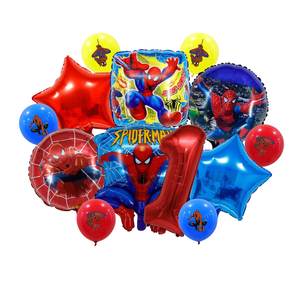 Nouveau super-héros dessin animé <span class=keywords><strong>film</strong></span> Anime personnage Spiderman feuille hélium Latex ballon ensembles pour enfants joyeux anniversaire fête fournitures - Product Image 5