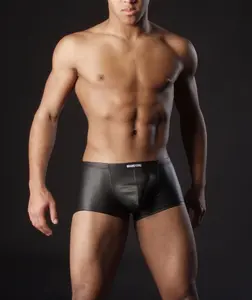 M L Xl Xxl Mannen Sexy Faux Leather Pu Fetish Ondergoed Underpants Hot Mannen Lederen Ondergoed Big Size Mannen Boxer