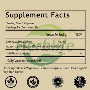 Cápsulas de Garcinia Cambogia OEM/ODM, Gran Venta, Apoyo Natural para Hábitos Alimenticios y Energía - Vegano, Sin OMG, Sin Gluten - Product Image 2