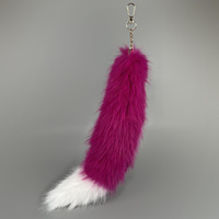 Queue de renard en fausse fourrure moelleuse de 20cm, 25cm, 30cm, 35cm, 40cm pour accessoires de décoration et porte-clés