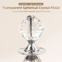 Poteau de délimitation en acier inoxydable de qualité supérieure avec boule de cristal, barrière de luxe dorée pour événements VIP, idéal pour la décoration d'hôtels et de fêtes