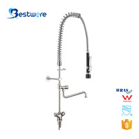 Robinet de cuisine en acier inoxydable avec double poignée Pop-Up Water Saving Triangle Design