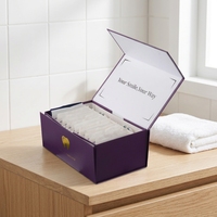 Boîte de rangement de luxe mince magnétique pour protège-dents et appareils orthodontiques, conforme aux normes de santé, en carton