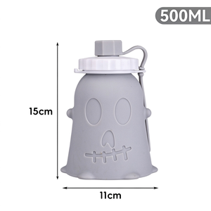 Botella Plegable de Silicona de 500 ml, Ecológica, Ligera, con Diseño de Fantasma de Halloween, a Prueba de Fugas, Portátil, para Beber Directamente, para Actividades al Aire Libre - Product Image 2