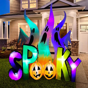 Vente chaude LED Glowing Arch Gonflable Ghost Pumpkin pour Halloween Noël Extérieur Intérieur pour Décorations De Fête À La Maison - Product Image 3