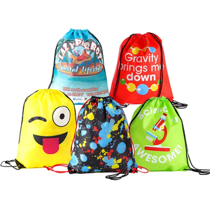 شعار مخصص للماء النايلون البوليستر 210D تعزيز صالة الألعاب الرياضية الرباط حقائب الظهر سلسلة رسم أسود أكياس النايلون الرياضية شعار الجيب - Product Image 6