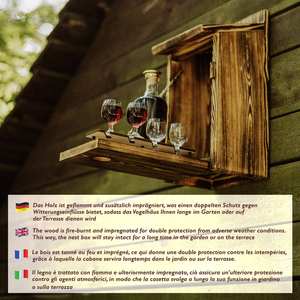 JUNJI özel hediye ahşap kuş yuvası ile <span class=keywords><strong>Mini</strong></span> Bar zinciri açık orijinal hediye asılı yuva rustik ahşap kuş evi <span class=keywords><strong>mini</strong></span> bar - Product Image 3